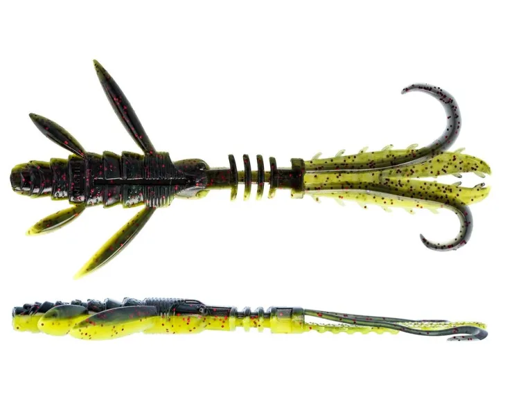 Westin Gumová nástraha CreCraw Ripplr Creaturebait Black/Chartreuse - 9,5cm 4g 4ks