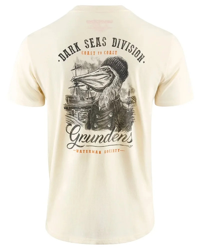 Grundéns tričko dark seas x grundens portsmith ss t-shirt natural - xxxl