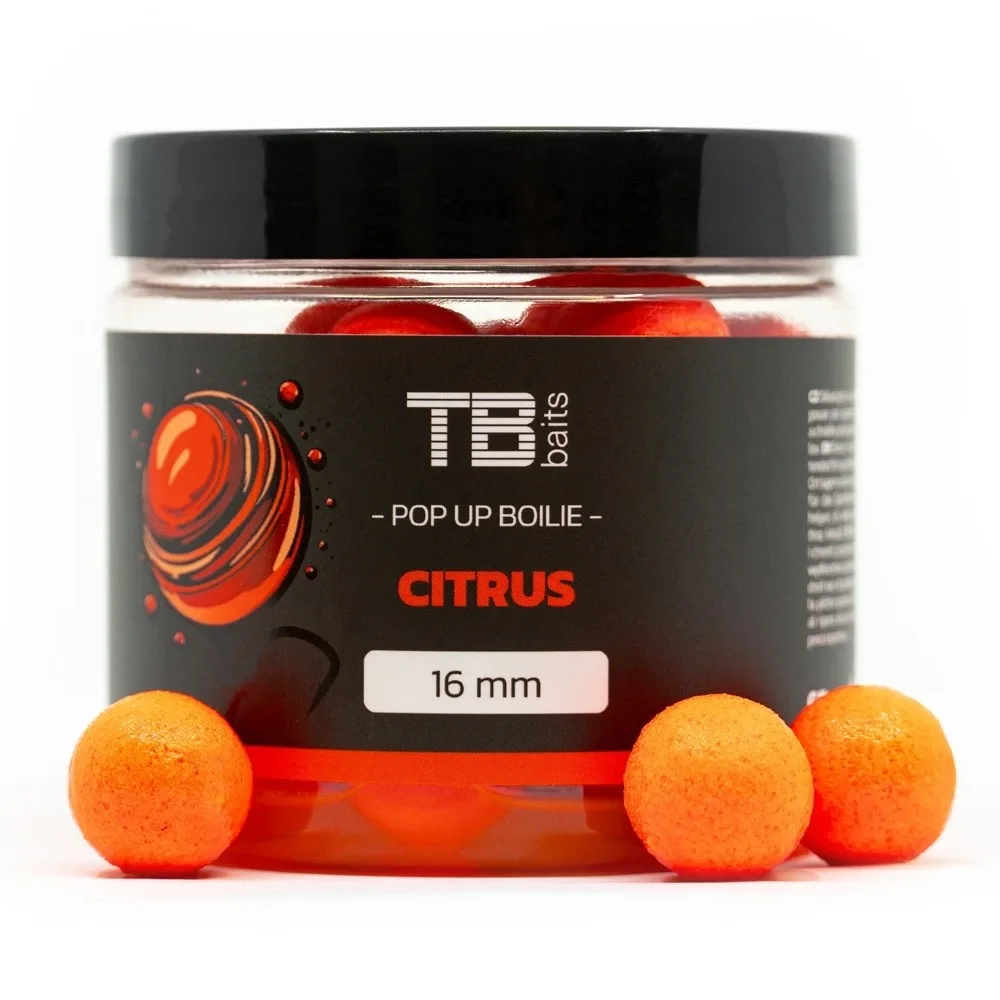 TB Baits Plovoucí Boilie Pop-Up Orange Citrus + NHDC 65g Průměr: 16mm