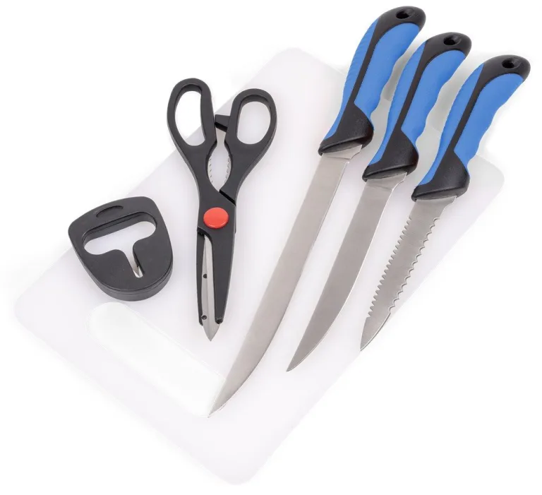 Zebco Sada Filetovacích Nožů + Nůžky Fish Filleting Knife Set