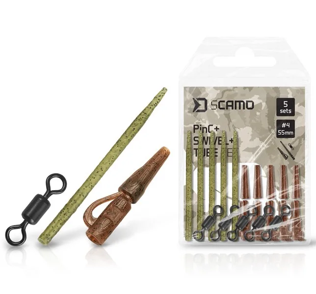 Delphin set závěsky a převleky a obratlíky scamo pinc + swivel #4 + tube 5 ks