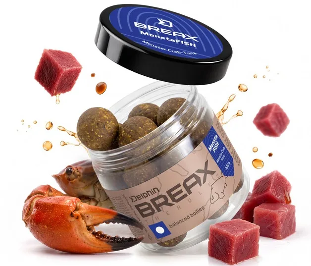 Delphin vyvážené boilies breax monstafish monster krab tuňák 100 g - 20 mm