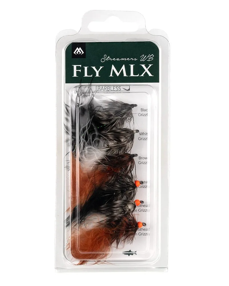 Mikado Sada umělých mušek Streamers Woolly Bugger Barbless 5ks