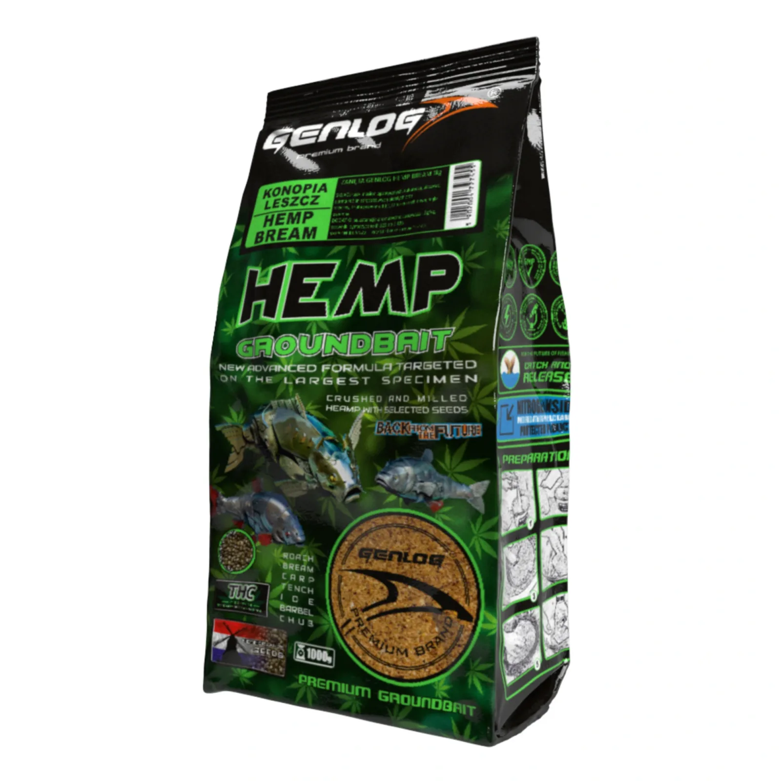 Genlog Krmítková Směs Hemp 1kg Příchuť: Nirvana