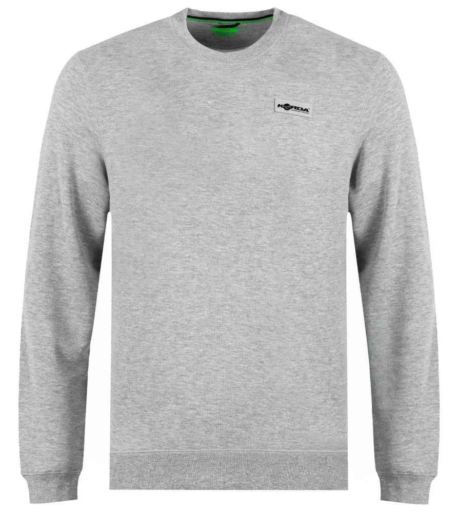 Korda tričko s dlouhým rukávem patch crewneck heather grey - xxxl