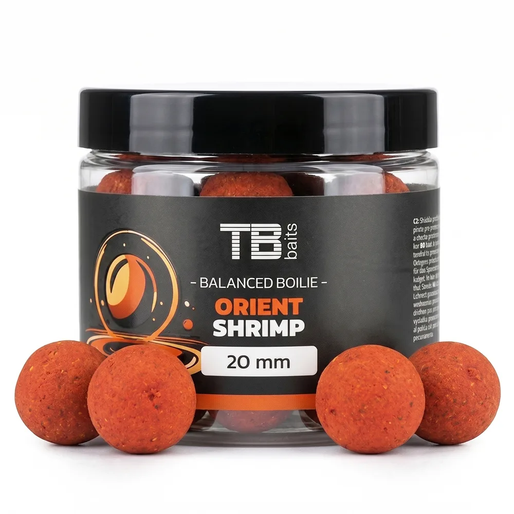 Tb baits vyvážené boilie balanced + atraktor orient shrimp 100 g - 24 mm