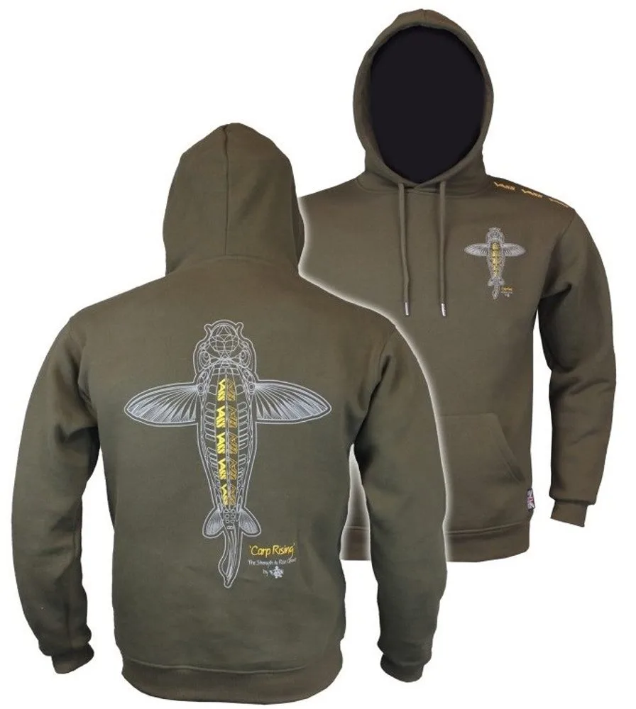 Vass Rybářská Mikina Carp Rising Hoodie Khaki - XXXL