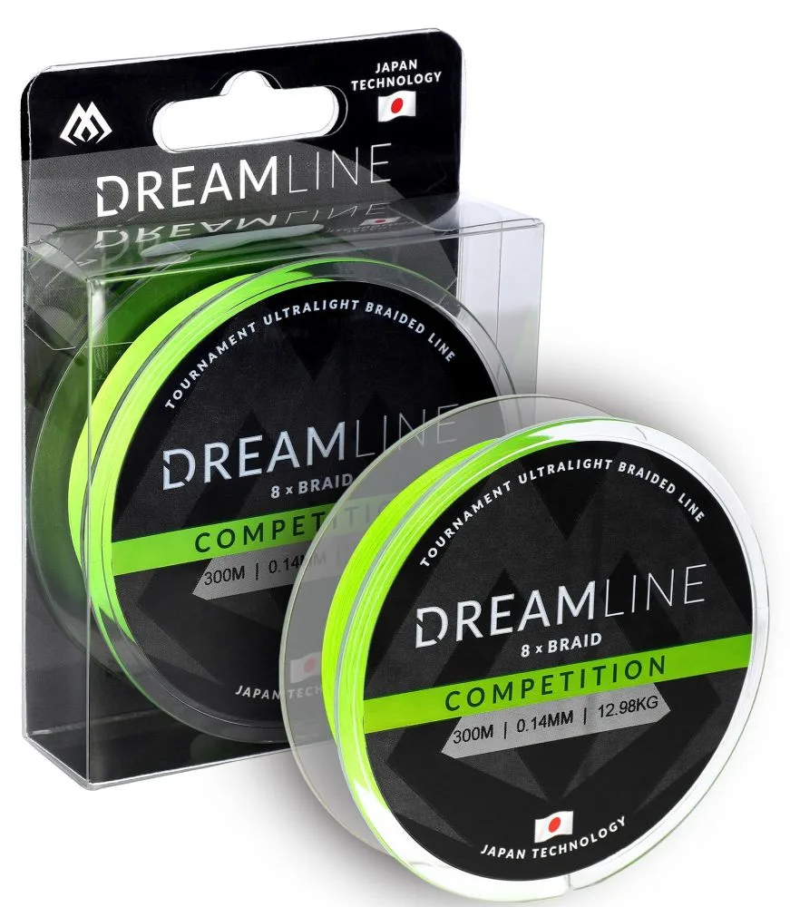 Mikado pletená šňůra dream line competition fluo zelená 300 m - 0,23 mm 23,61 kg