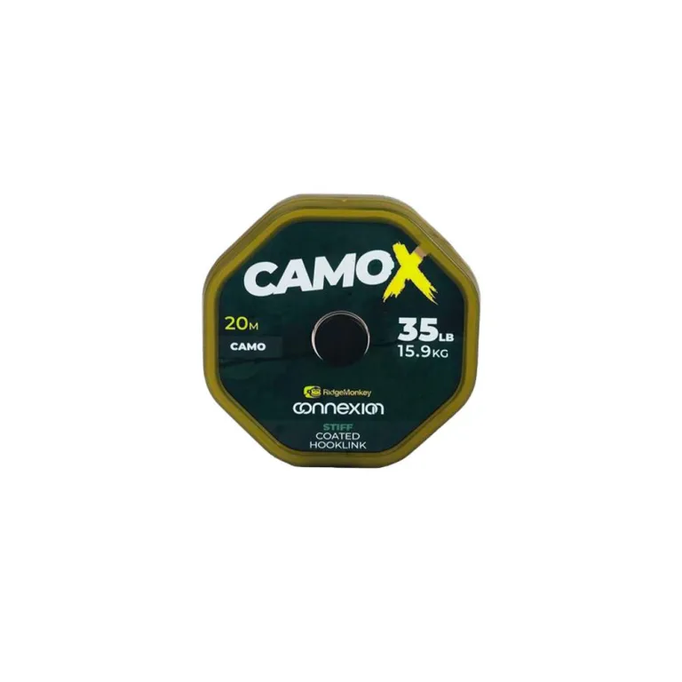 RidgeMonkey Šňůrka Connexion CamoX Stiff Coated Hooklink 20m - 25lb