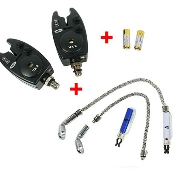 NGT 2x Hlásič Bite Alarm VX2 + 2x Řetízkový Swinger + 2x baterky Zdarma