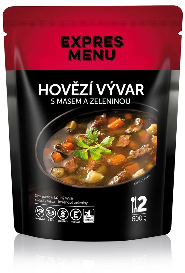 Expres menu hovězí vývar s masem a zeleninou 600 g