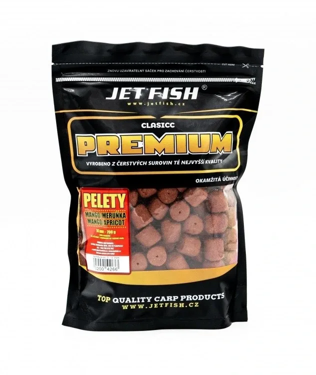 Jet Fish Pelety Premium Classic Mango Meruňka 700g Hmotnost: 700g, Průměr: 18mm
