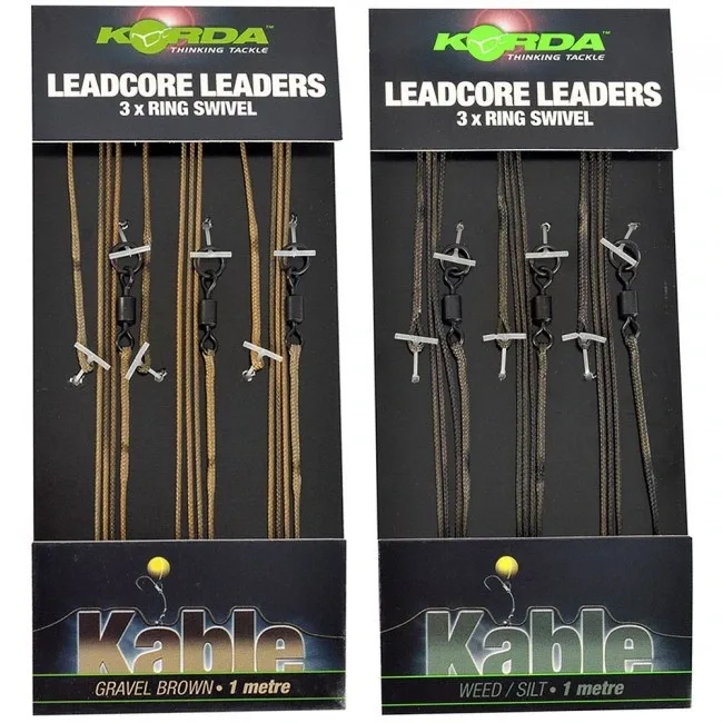 Korda Hotové Montáže Leadcore Leader Ring Swivel 3ks Barva: Gravel/Brown