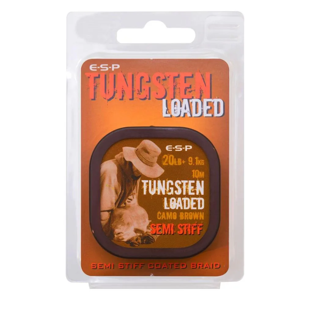 ESP šňůrka Tungsten Loaded 10m 20lb 9,1kg Camo Brown Semi Stiff