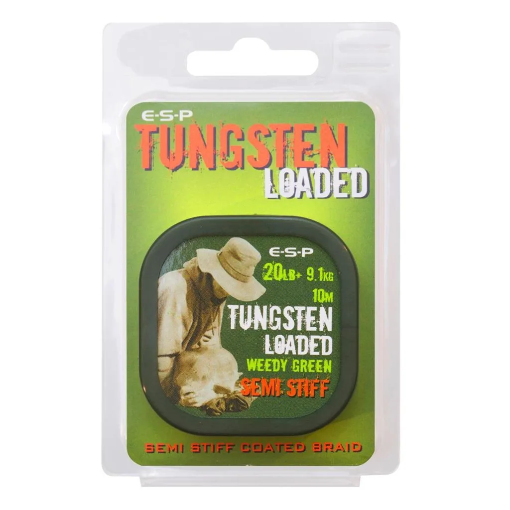 ESP šňůrka Tungsten Loaded 10m 20lb 9,1kg Weedy Green Semi Stiff