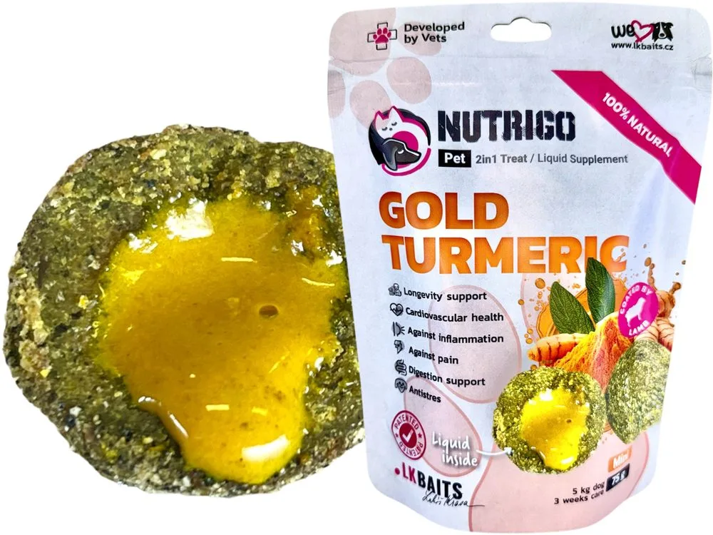 LK Baits Pet Doplněk stravy Nutrigo Dog Supplement Gold Turmeric - S-M 170g – LK Baits PETs
