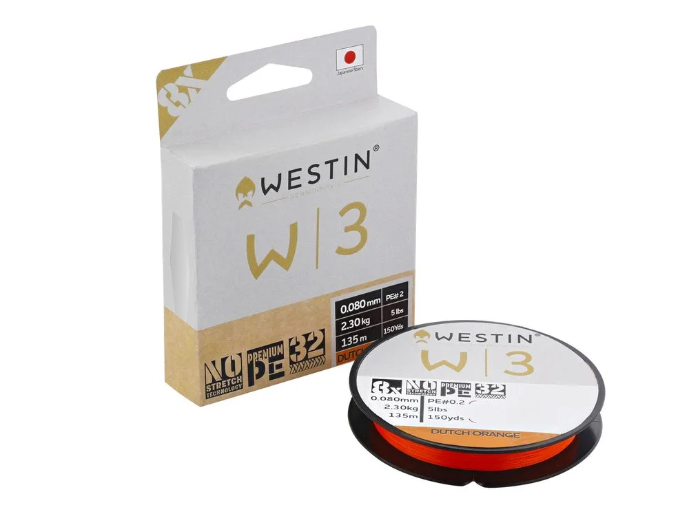 Westin Šňůra W3 8-Braid Dutch Orange 135m - 0,235mm 12,3kg