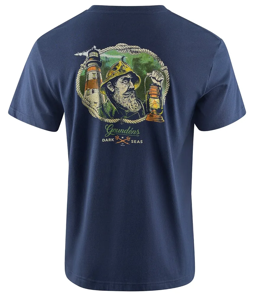 Grundéns tričko dark seas x grundens watchman ss t-shirt dark navy - m