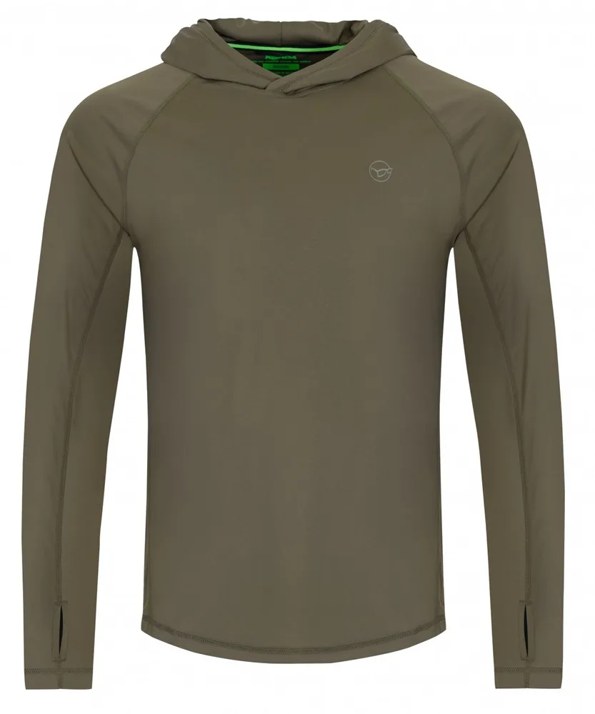Korda triko upf hooded top dark khaki - xxxxl