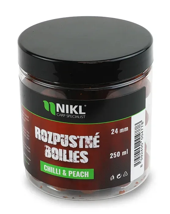 Nikl Rozpustné Boilies Chilli & Peach 250g Průměr: 18mm