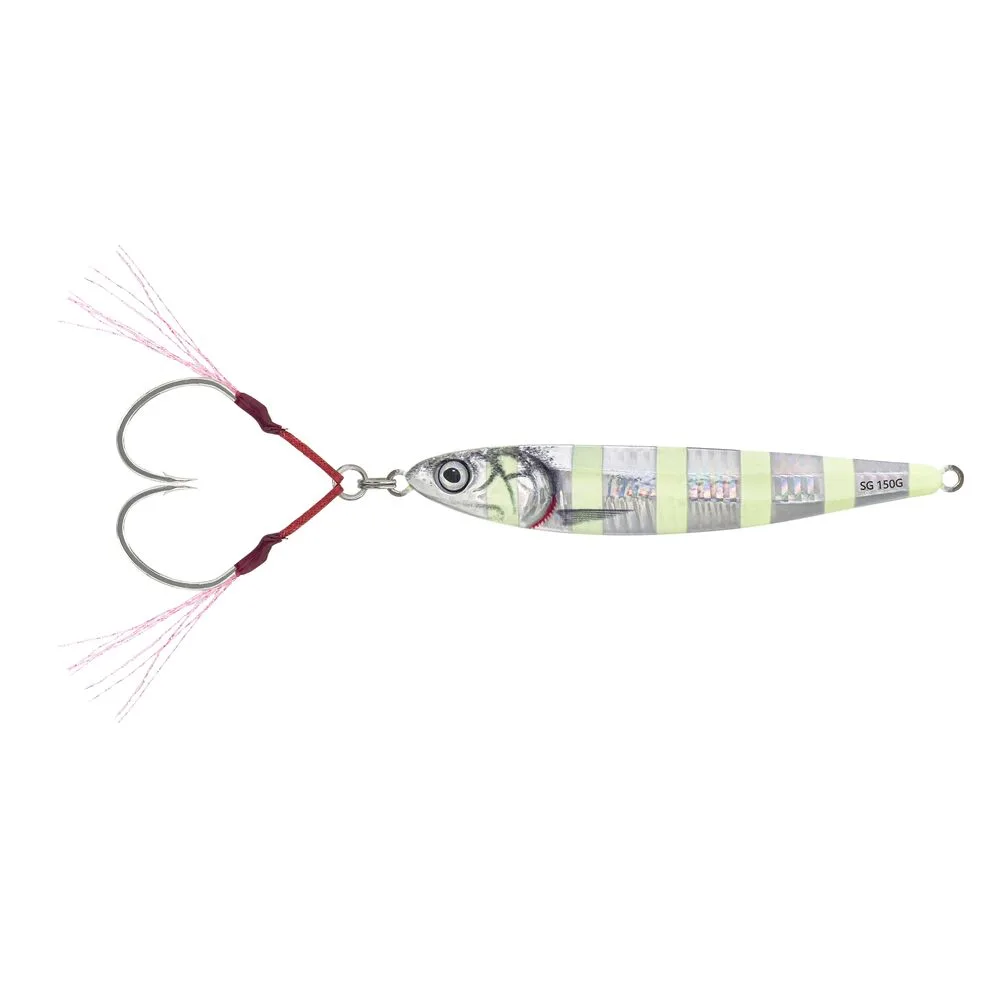 Savage gear pilker 3d anchovy jig zebra glow - 14 cm 150 g