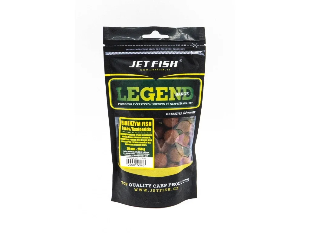 Jet Fish Boilie Extra Tvrdé Legend Range Bioenzym Fish Losos/Asa Průměr: 20mm