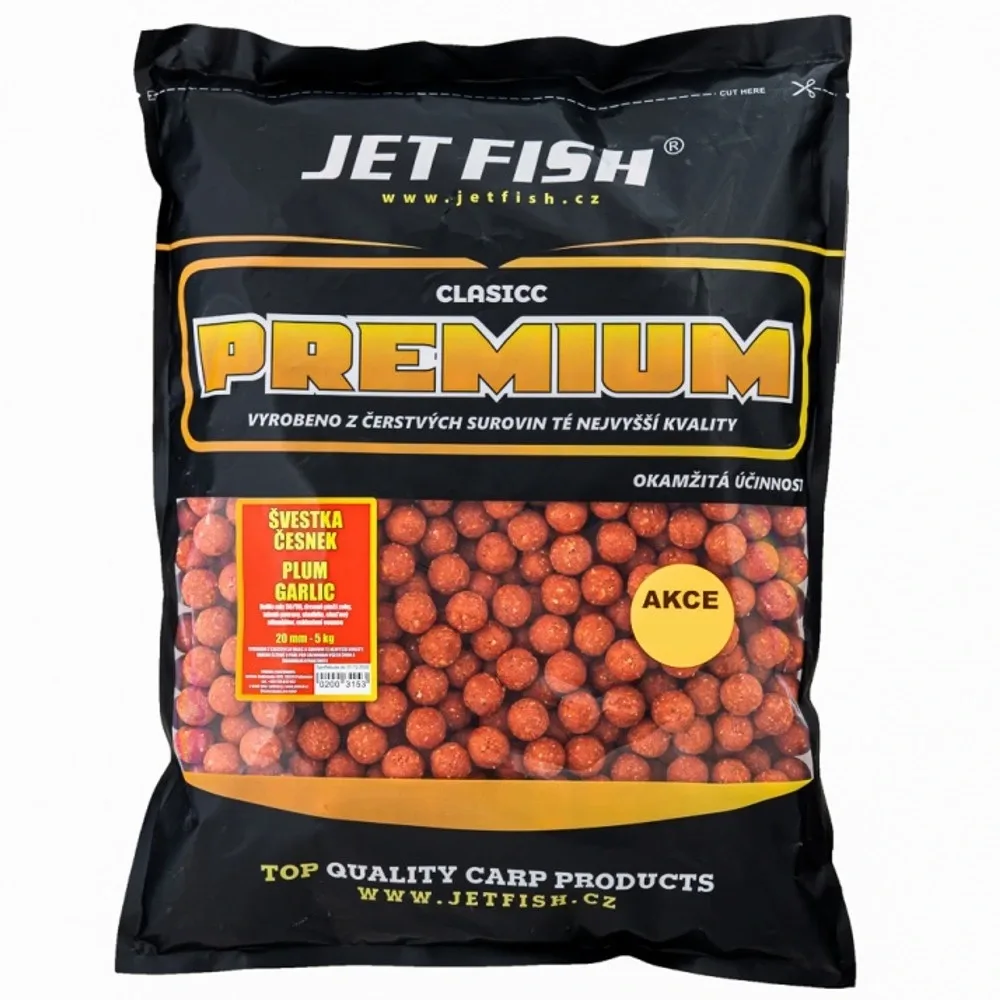 Jet Fish Boilie Premium Classic Švestka / Česnek Hmotnost: 5kg, Průměr: 20mm