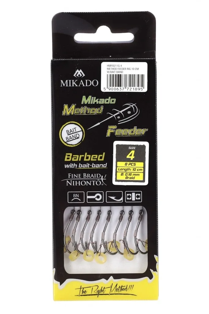 Mikado Návazec Method Feeder 10 cm s Gumičkou 8ks Velikost háčku: #12, Průměr: 0,12mm