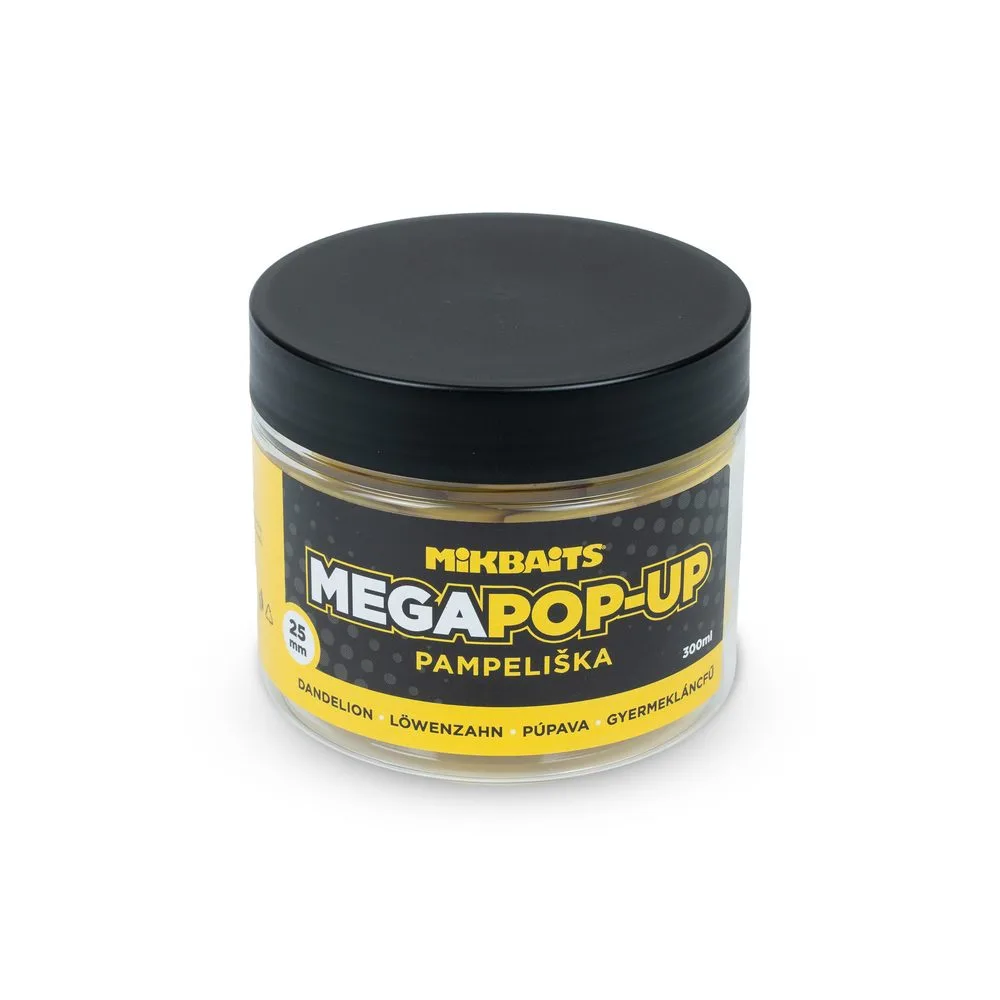 Mikbaits Plovoucí boilies Mega fluo pop-up 300ml - Pampeliška