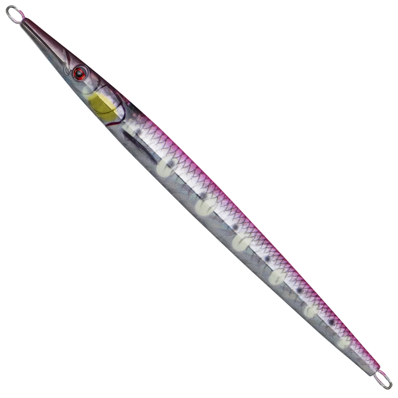Savage Gear Jig Needle Jig Pink Flash Glow Dots PHP Délka: 20cm, Hmotnost: 100g
