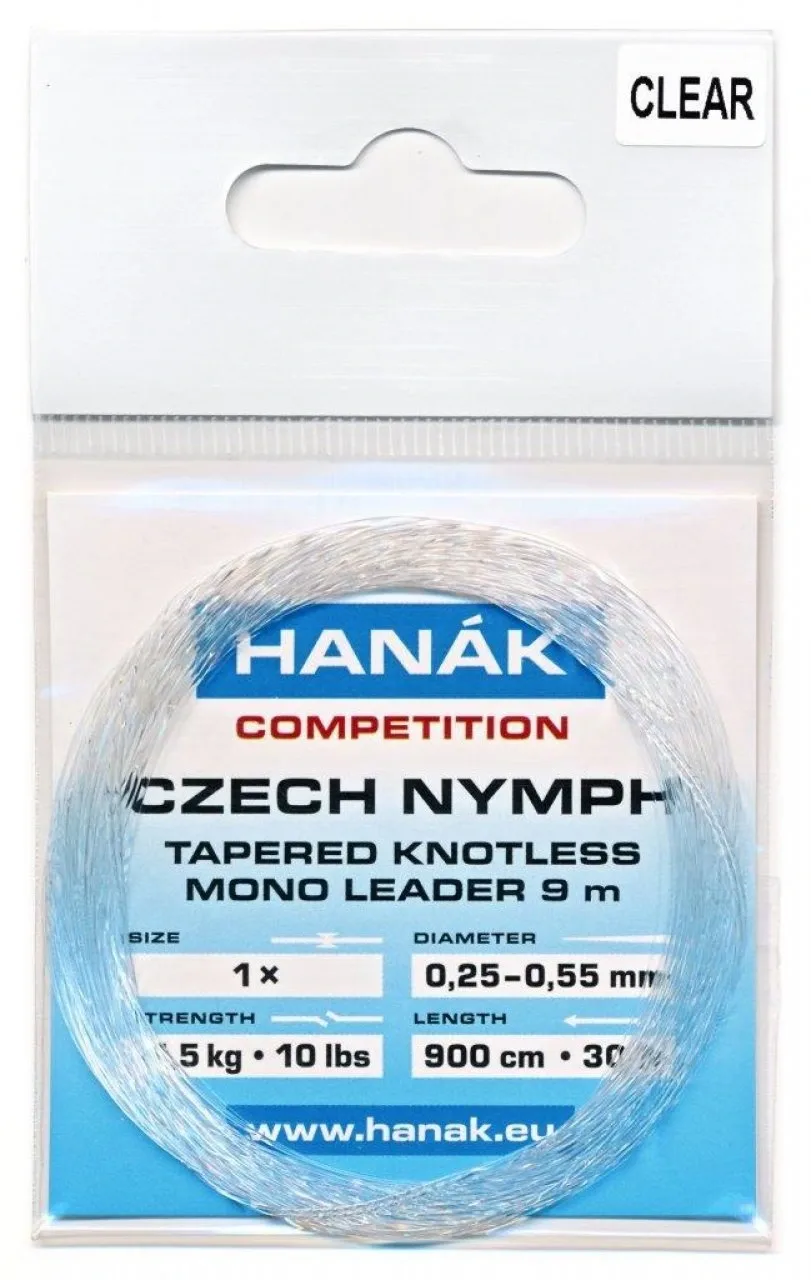 Hanák Competition Hanák Francouzský Návazec Czech Nymph Monofilní Ujímaný 9m Barva: Čirý