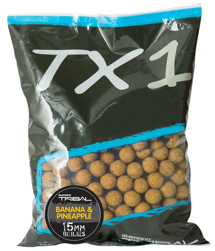 Shimano boilie tx1 banana & pineapple - 1 kg 15 mm