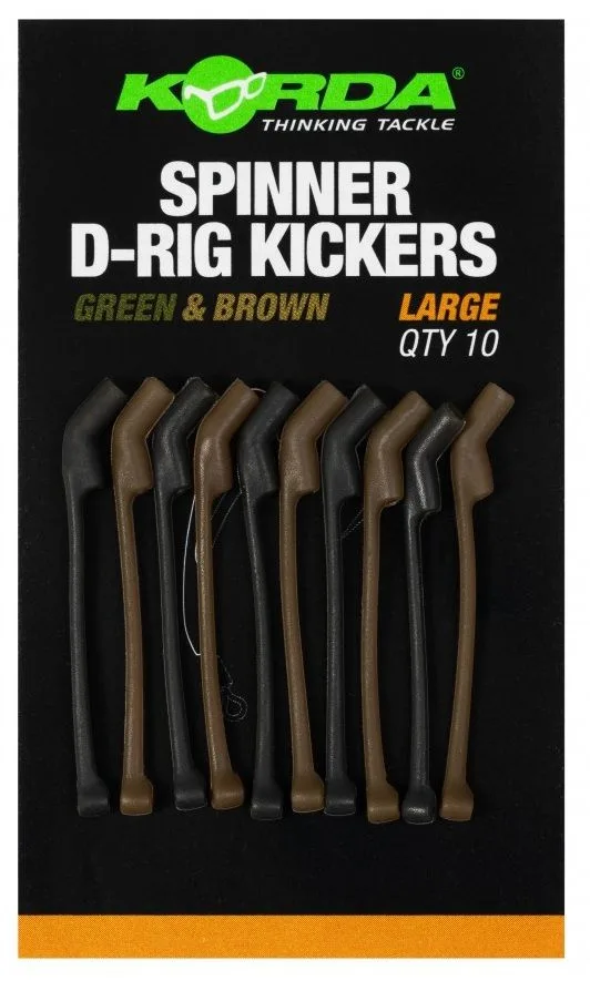 Korda rovnátka spinner d-rig kickers green/brown 10 ks - l