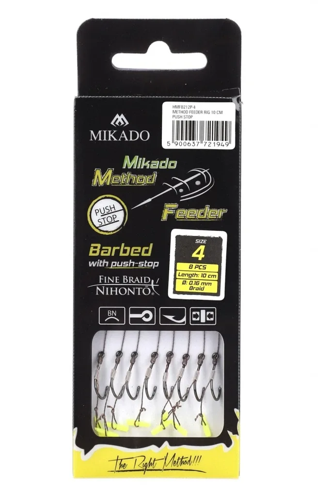 Mikado Hotový Návazec Method Feeder 10cm s Gumičkou 8ks Velikost háčku: #12, Průměr: 0,12mm