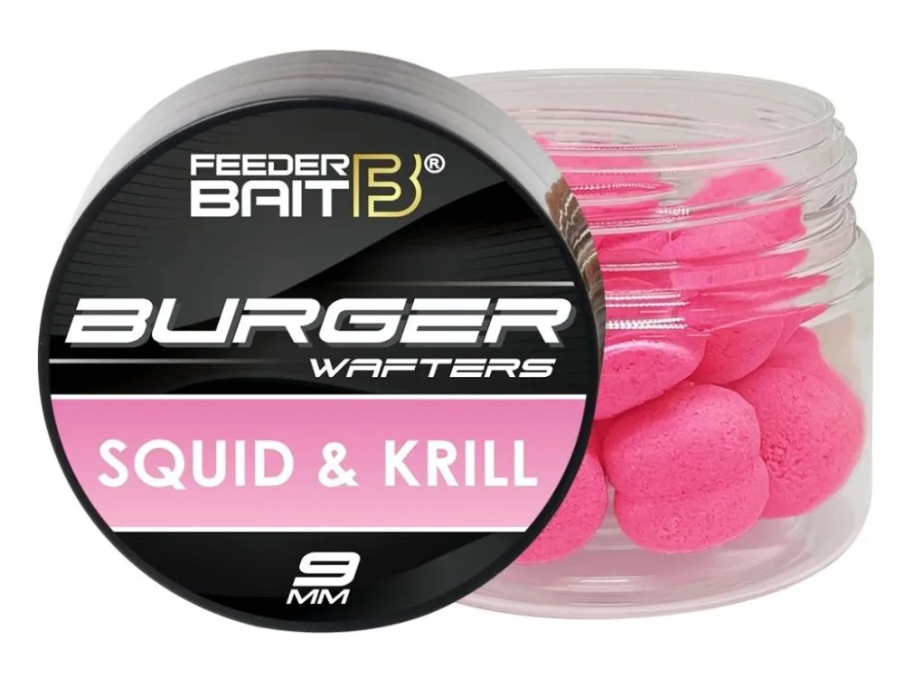 FeederBait Burger Wafters 9mm 25ml - Krill & Squid