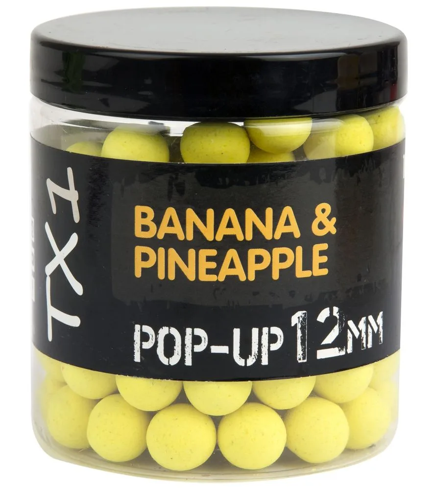 Shimano plovoucí boilie tx1 pop up banana & pineapple fluoro yellow - 12 mm 50 g