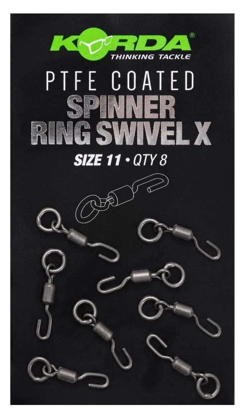 Korda obratlík pfte spinner ring swivel x size 11 8 ks