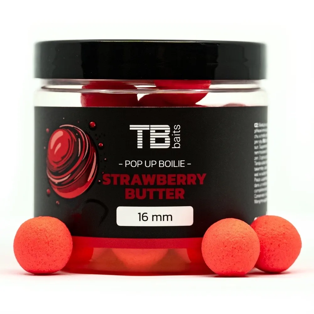 TB Baits Plovoucí Boilie Pop-Up Strawberry Butter + NHDC 65g Průměr: 12mm