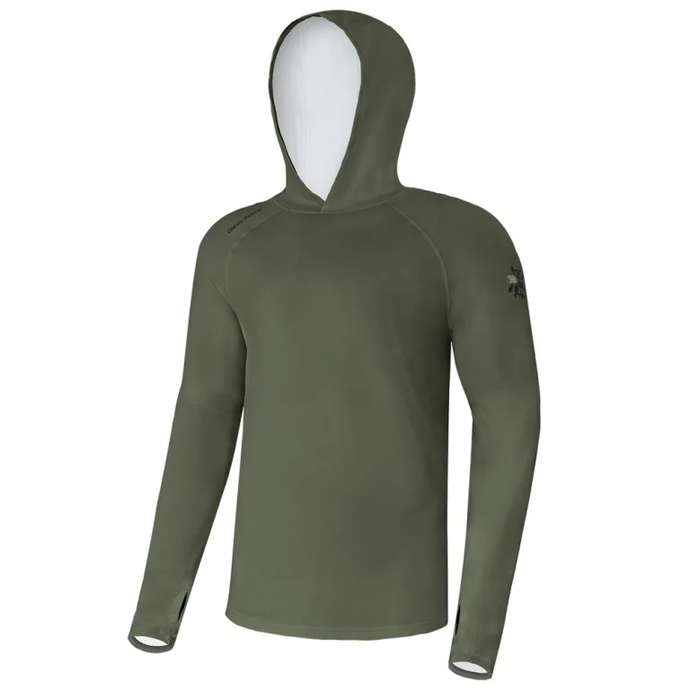Giants fishing Funkční tričko s dlouhým rukávem UV50+ Hoodie Dark Green - XXL