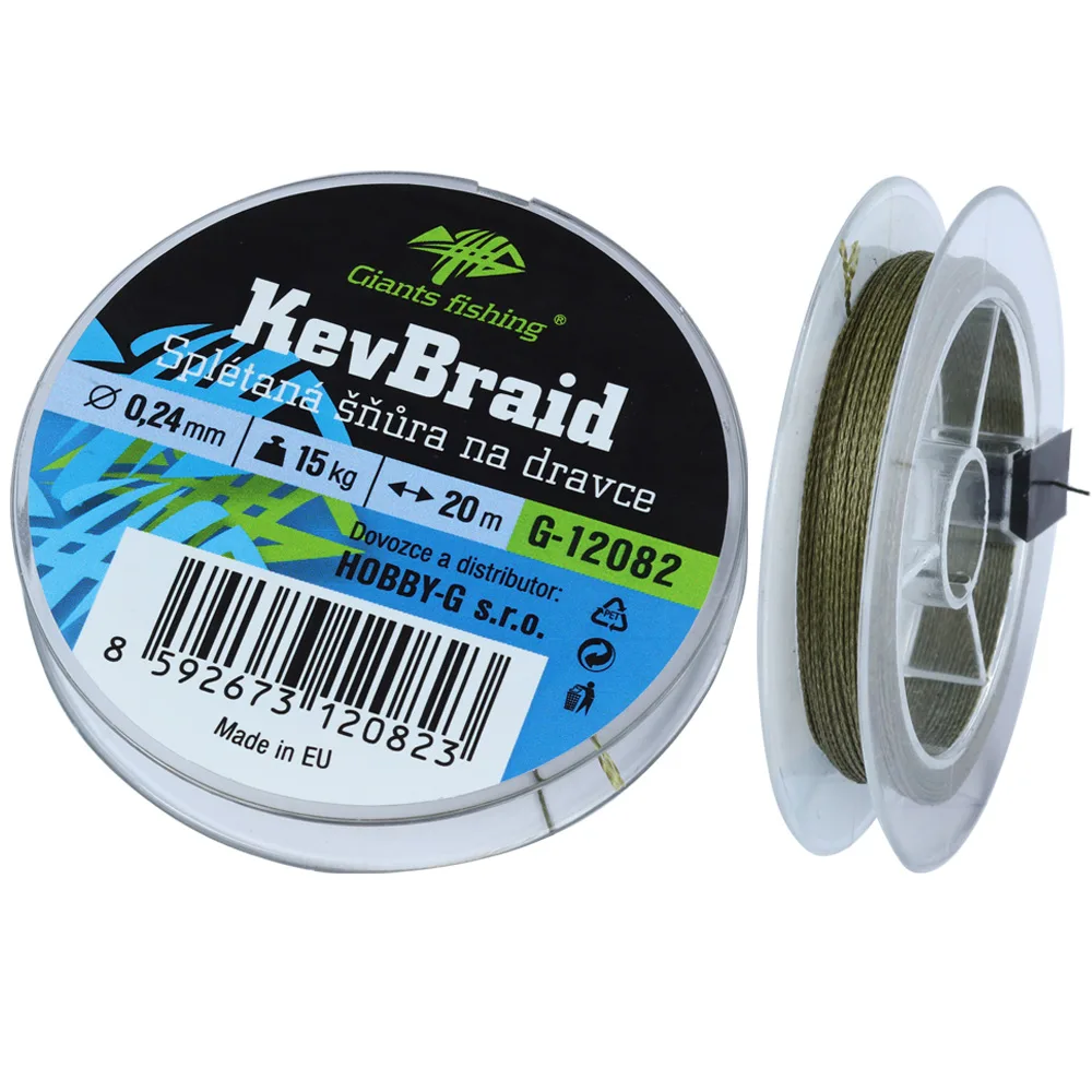 Giants fishing splétaná šňůra na dravce kevbraid 20 m 0,24 mm 15 kg