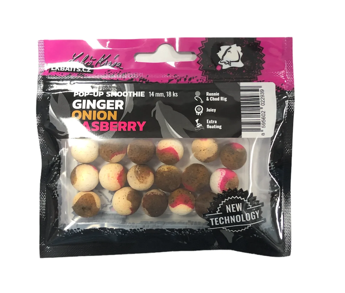 LK Baits Pop Smoothie Počet kusů: 18ks, Průměr: 14mm, Příchuť: Ginger/Onion/Rasberry