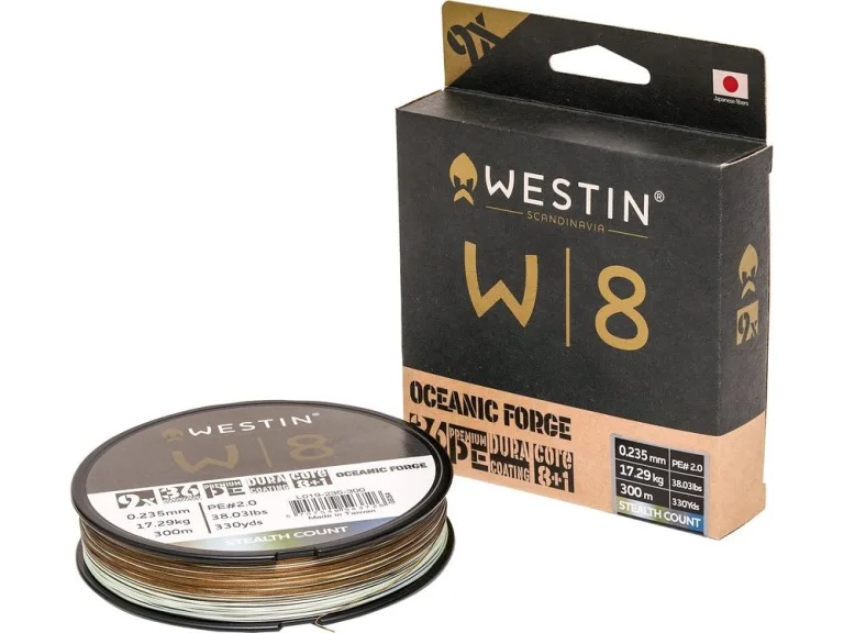 Westin Splétaná Šňůra W8 9-Braid Oceanic Forge 300m - 0,26mm 20,37kg