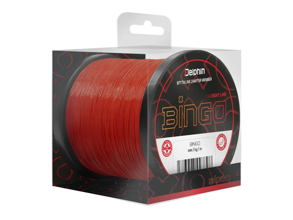 Delphin Vlasec Bingo Matt Tm. červená - 0,28mm 6,5kg 1200m