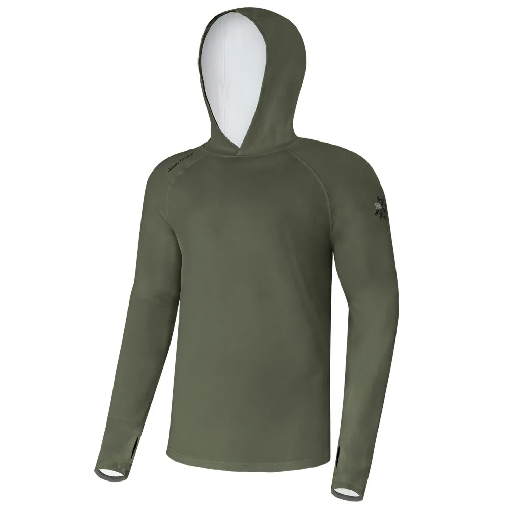 Giants fishing funkční tričko s dlouhým rukávem uv50+ hoodie dark green - l