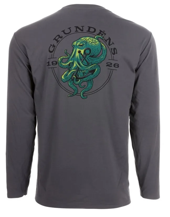 Grundéns funkční uv triko kracken ls tech tee anchor - xxl