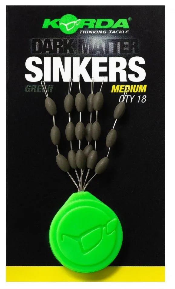 Korda stoppery tungstenové sinkers weedy green - medium 18 ks
