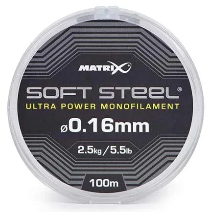 Matrix vlasec soft steel ultra power monofilament 100 m - 0,14 mm 2,1 kg