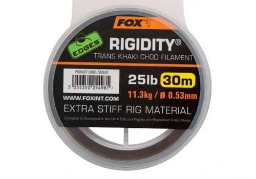 Fox Vlasec Edges Rigidity Trans Khaki 30m Varianta: 30lb/0.57mm