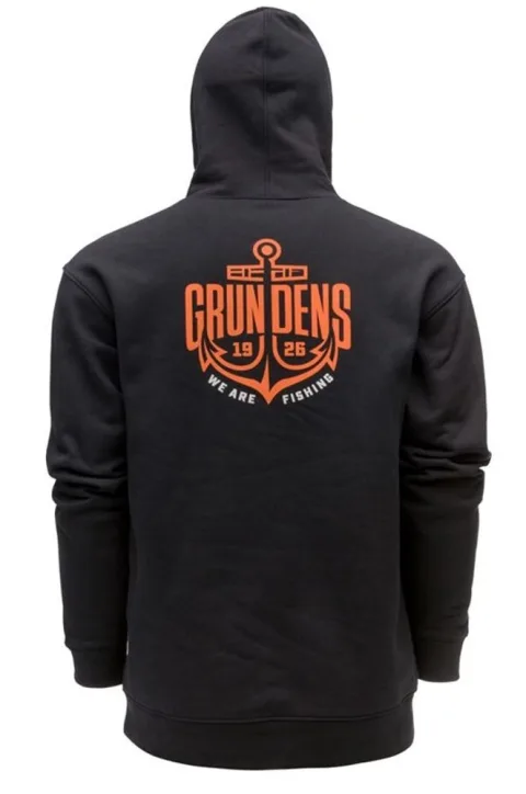Grundéns Rybářská Mikina Displacement DWR Hoodie Logo Anchor Black - XL
