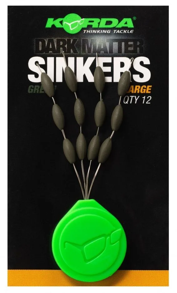 Korda stoppery tungstenové sinkers weedy green - large 12 ks